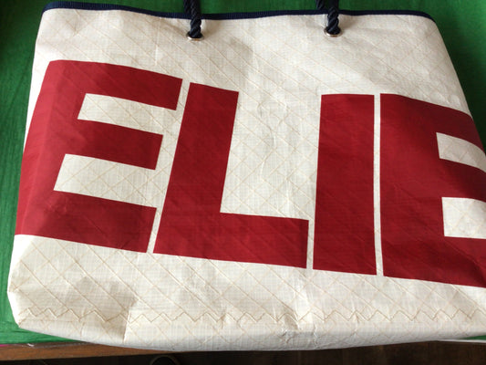 Elie large shopper sail cloth bag - with zip